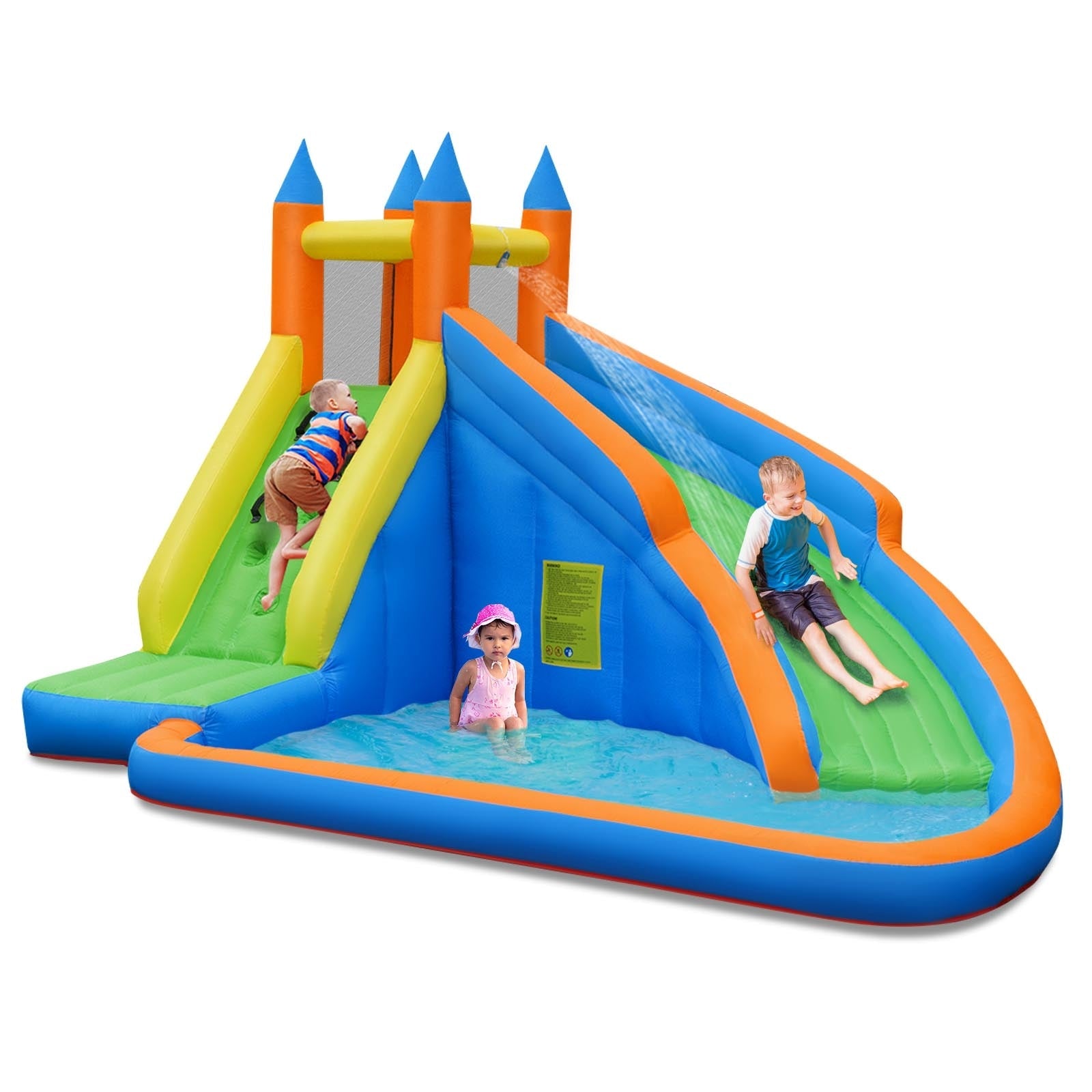 Inflatable Party Bounce House Jumper with Water Slide without Blower