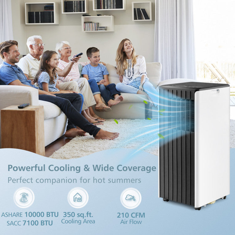 10000 BTU 3-in-1 Portable Air Conditioner Cools 350 Sq.Ft with Dehumidifier