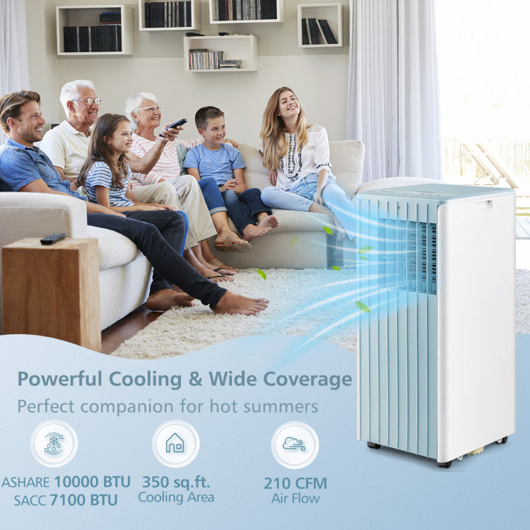 10000 BTU 3-in-1 Portable Air Conditioner Cools 350 Sq.Ft with Dehumidifier