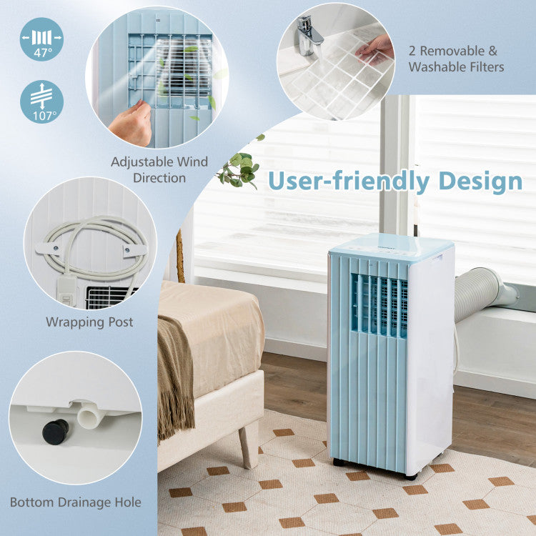 10000 BTU 3-in-1 Portable Air Conditioner Cools 350 Sq.Ft with Dehumidifier