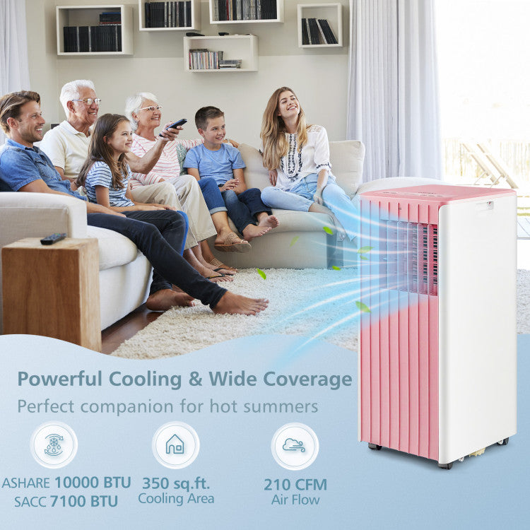 10000 BTU 3-in-1 Portable Air Conditioner Cools 350 Sq.Ft with Dehumidifier