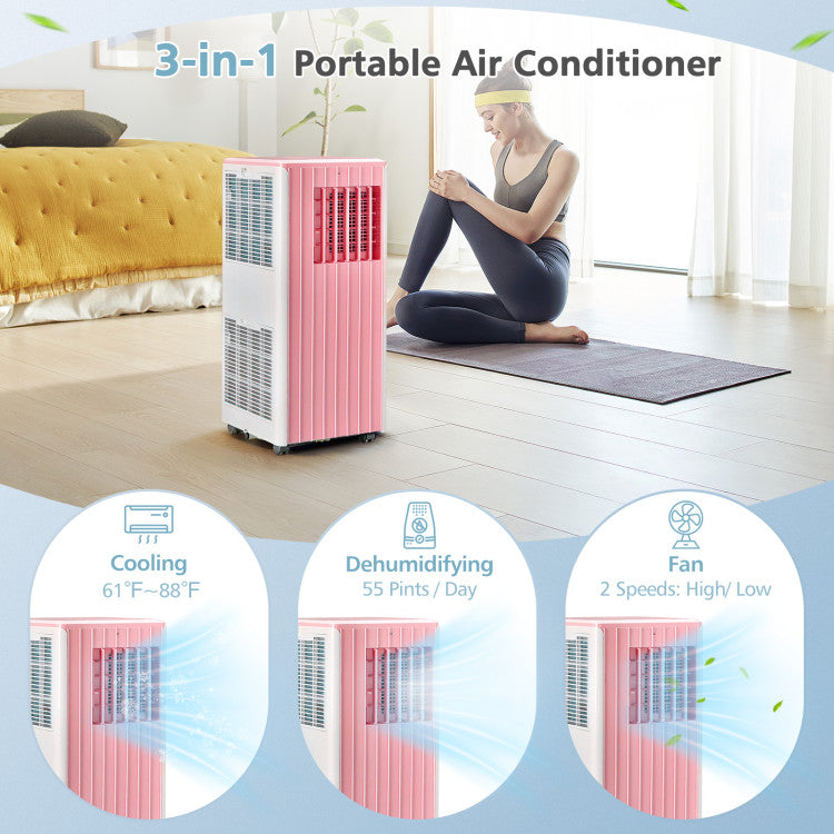 10000 BTU 3-in-1 Portable Air Conditioner Cools 350 Sq.Ft with Dehumidifier