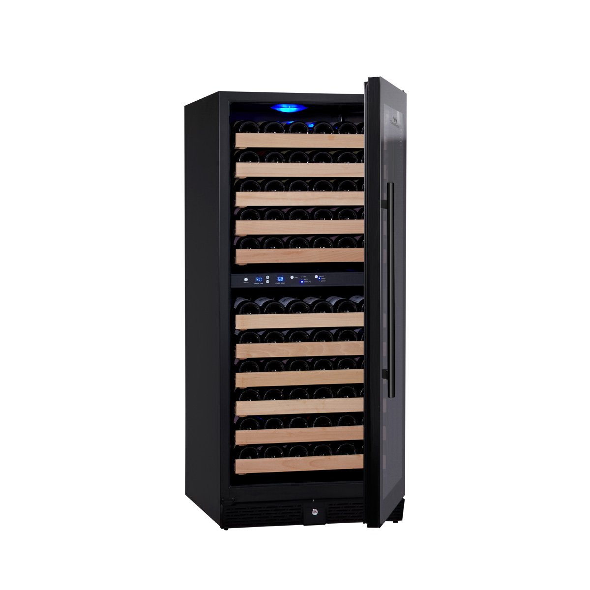 KingsBottle - 24" 100-Bottle Dual-Zone Built-in/Freestanding Glass Door Wine Cooler (KBU100DX)