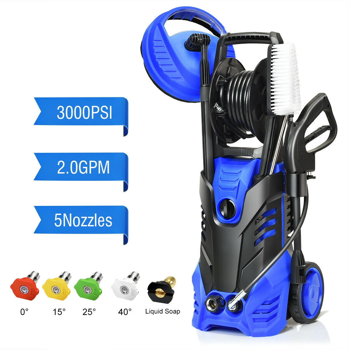 3000PSI Electric Portable High Power Washer Pressure for Car Patio Garden Cleaning