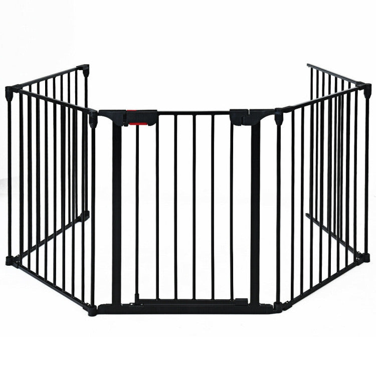 115 Inch Length 5 Panel Adjustable Wide Fireplace Fence Pet Dog Fence