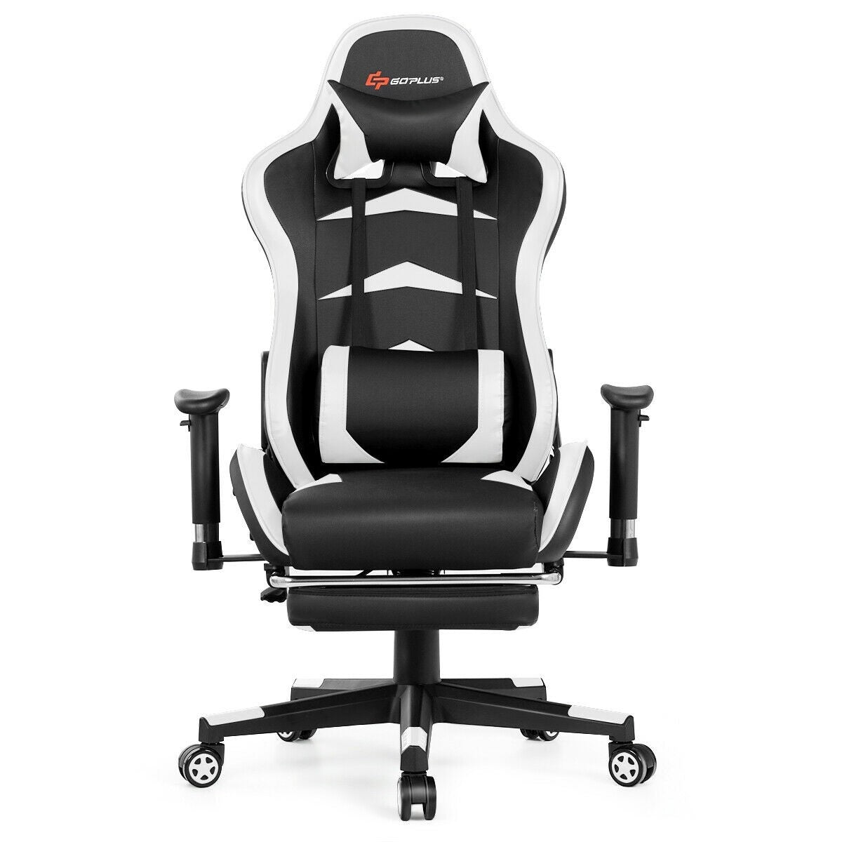 Massage Gaming Chair with Footrest and Adjustable Height