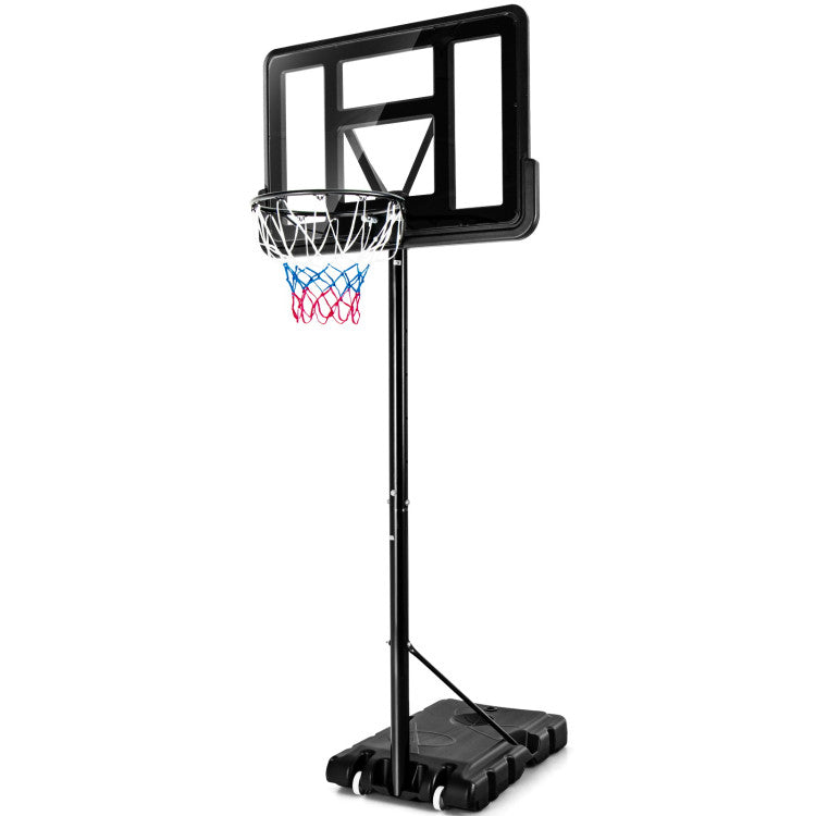 12-Level Adjustable Height Portable Basketball Hoop Stand with Wheels