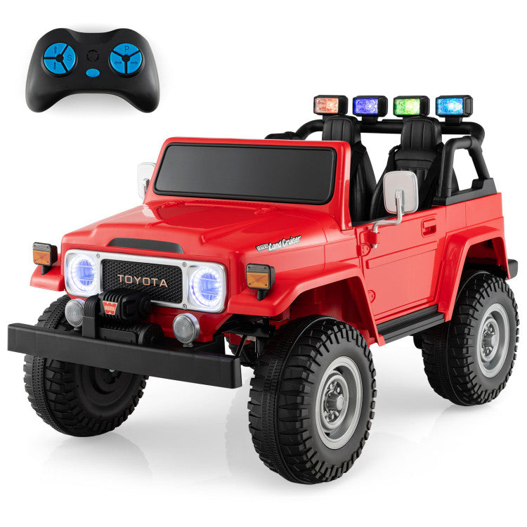 12V 2-Seat Licensed Kids Ride On Toyota FJ40 Car with Seat Belt and Secure Locks