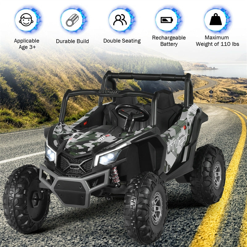 12V 2-Seater Kids Electric Ride-On SUV Off-Road UTV Car with Remote Control