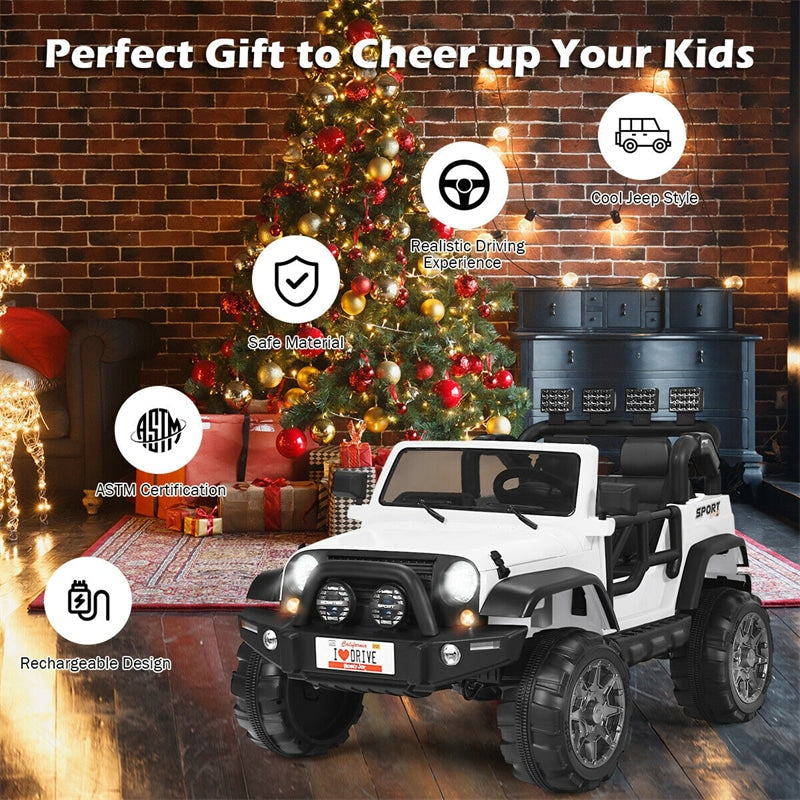 2-Seater Kids Ride on Truck 12V Battery Powered Electric Vehicle with Remote Control & Lights