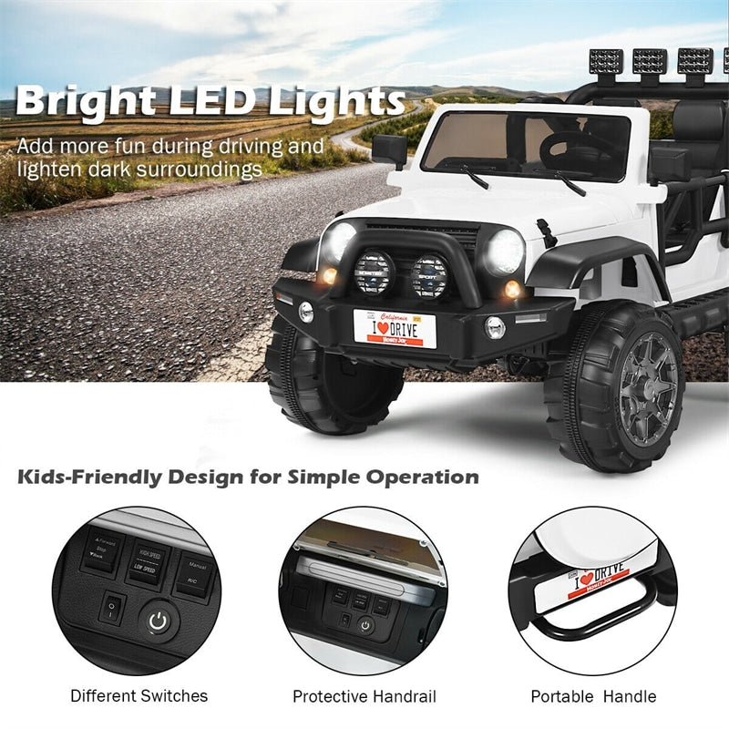 2-Seater Kids Ride on Truck 12V Battery Powered Electric Vehicle with Remote Control & Lights