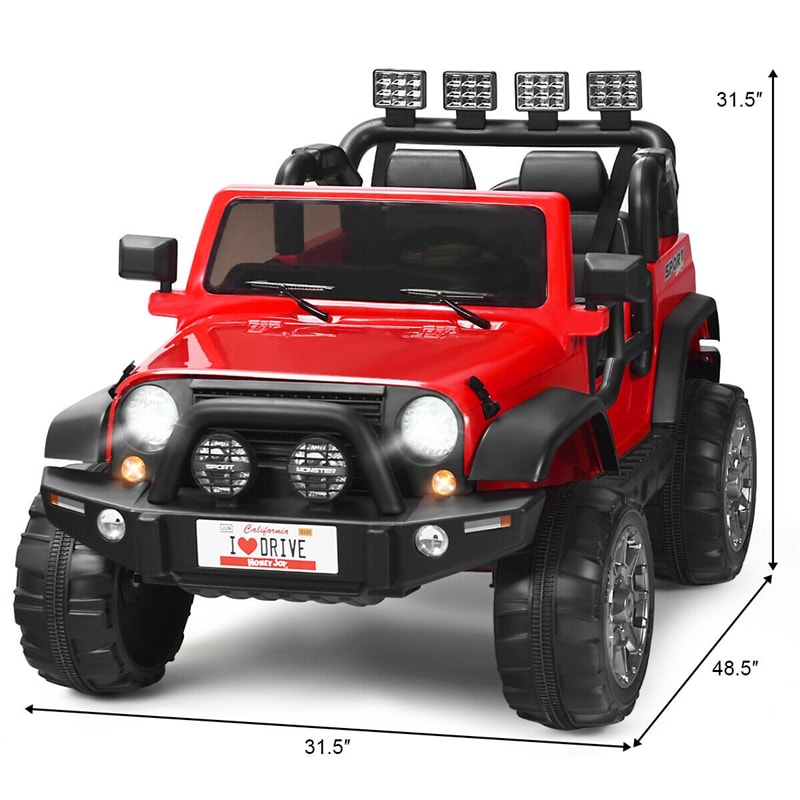 2-Seater Kids Ride on Truck 12V Battery Powered Electric Vehicle with Remote Control & Lights