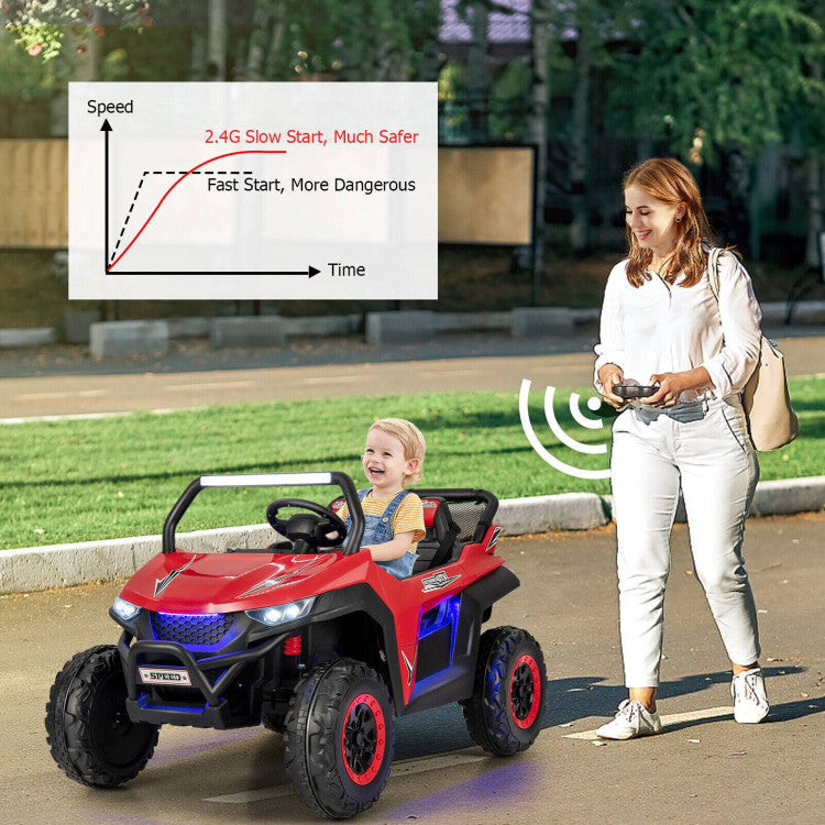 12V 2-Seater Kids Ride on UTV with Slow Start Function and Music Player