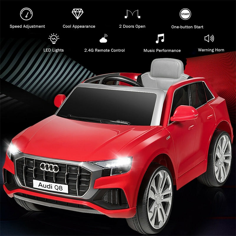 12V Battery Powered Audi Q8 Kids Electric Ride On Car with Remote & 2 Motors