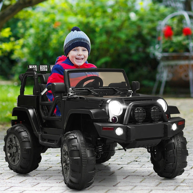 Kids Ride On Truck 12V Battery Powered Electric Car with Remote Control, LED Lights & Double Open Doors