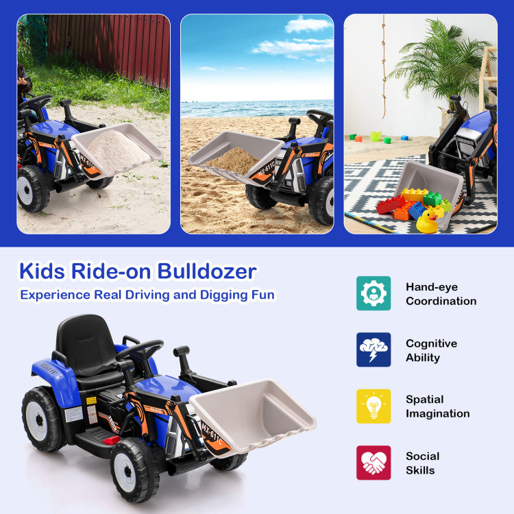 12V Battery Powered Wheels Kids Ride on Excavator with Adjustable Arm and Bucket