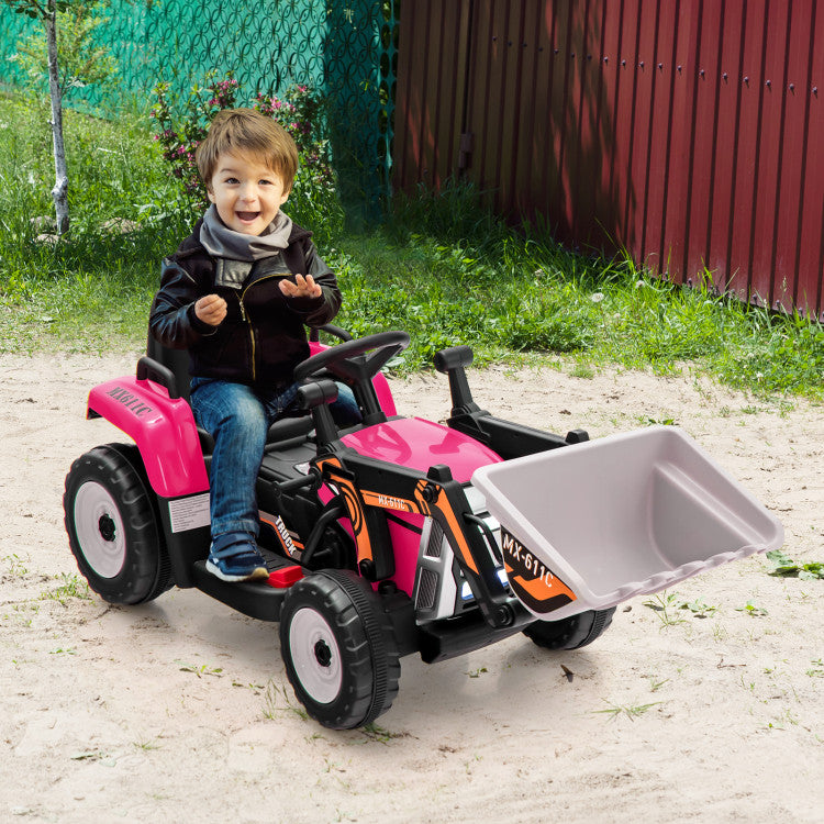 12V Battery Powered Wheels Kids Ride on Excavator with Adjustable Arm and Bucket