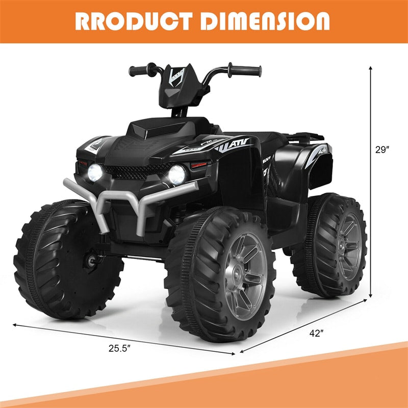 12V Kids Ride On ATV Quad 4-Wheeler Ride On Car Electric Vehicle with LED Lights & Music