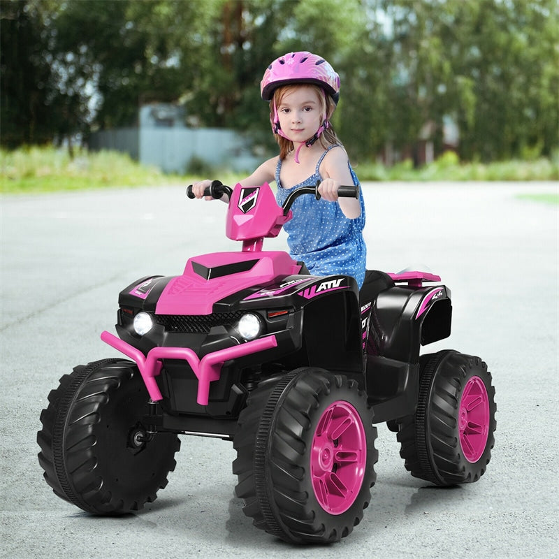 12V Kids Ride On ATV Quad 4-Wheeler Ride On Car Electric Vehicle with LED Lights & Music