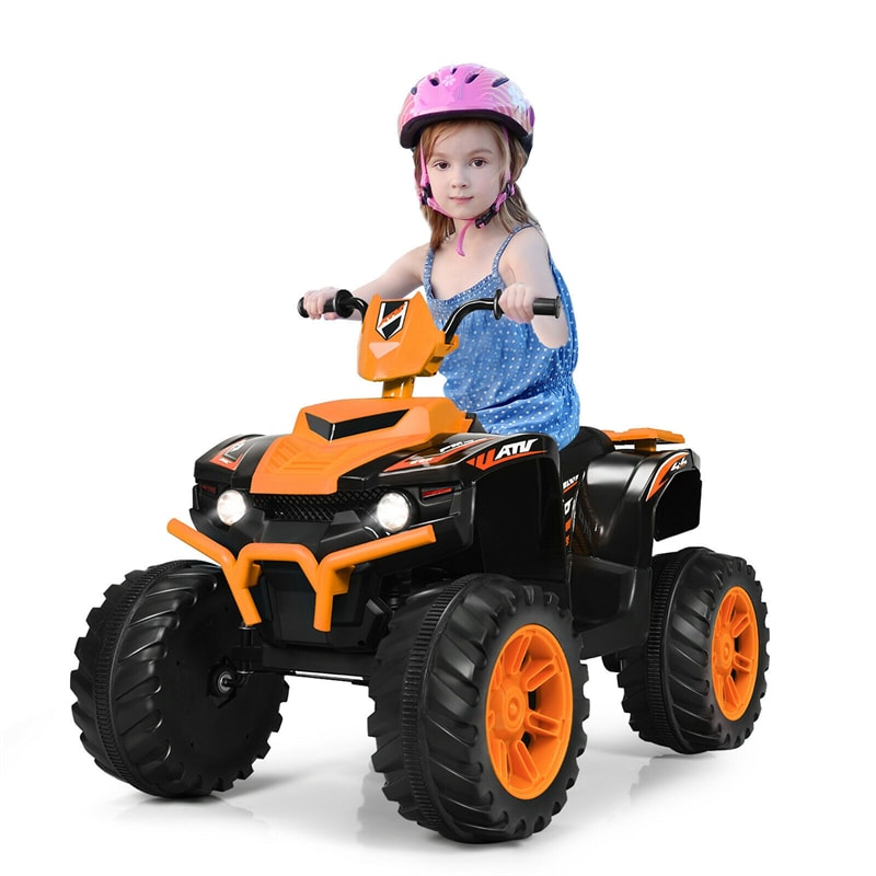 12V Kids Ride On ATV Quad 4-Wheeler Ride On Car Electric Vehicle with LED Lights & Music