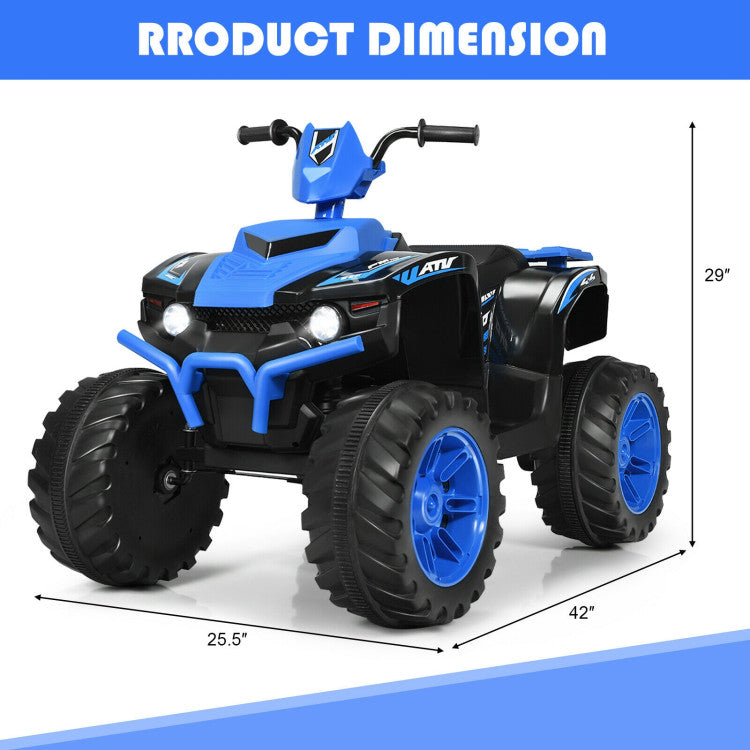 12V Kids Electric 4-Wheeler ATV Quad Ride On Car with LED Light