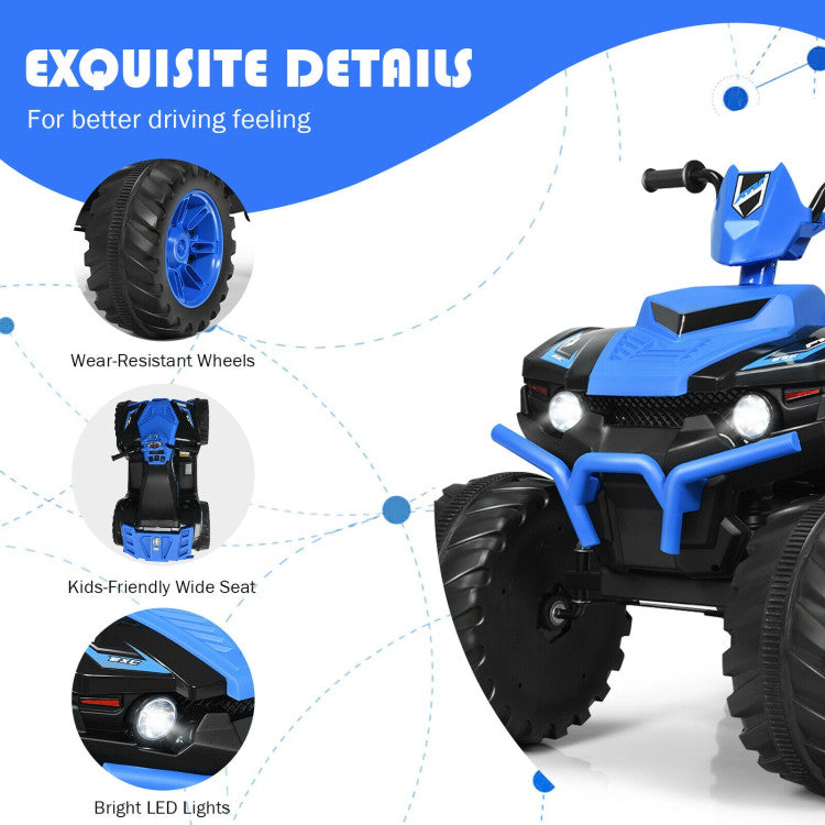 12V Kids Electric 4-Wheeler ATV Quad Ride On Car with LED Light