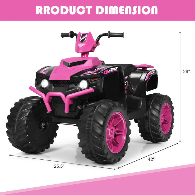 12V Kids Electric 4-Wheeler ATV Quad Ride On Car with LED Light