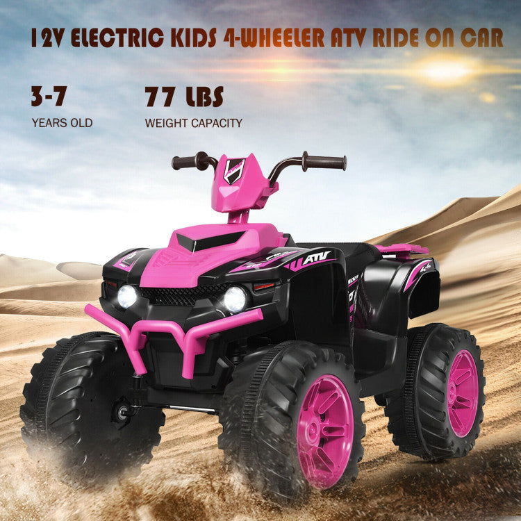 12V Kids Electric 4-Wheeler ATV Quad Ride On Car with LED Light