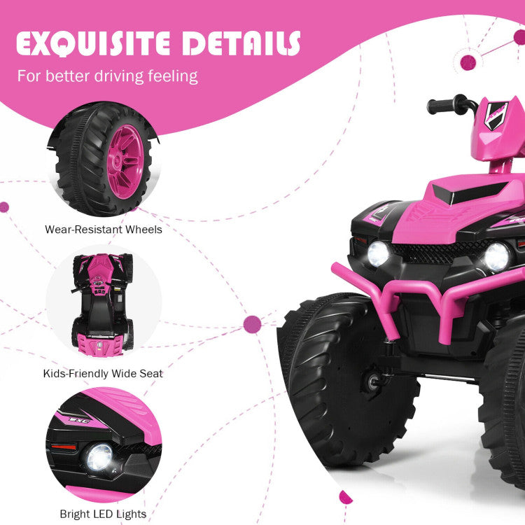 12V Kids Electric 4-Wheeler ATV Quad Ride On Car with LED Light