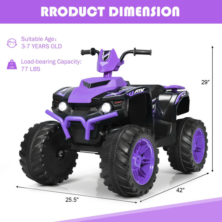 12V Kids Electric 4-Wheeler ATV Quad Ride On Car with LED Light