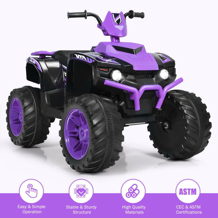 12V Kids Electric 4-Wheeler ATV Quad Ride On Car with LED Light