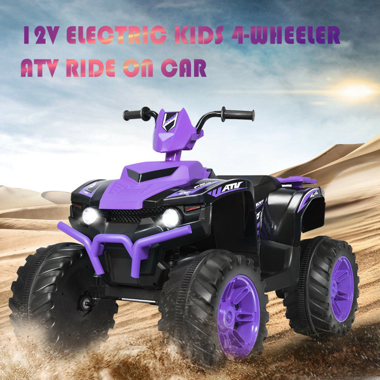 12V Kids Electric 4-Wheeler ATV Quad Ride On Car with LED Light