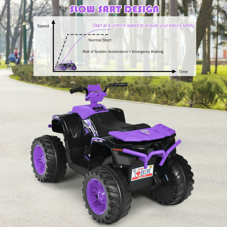 12V Kids Electric 4-Wheeler ATV Quad Ride On Car with LED Light