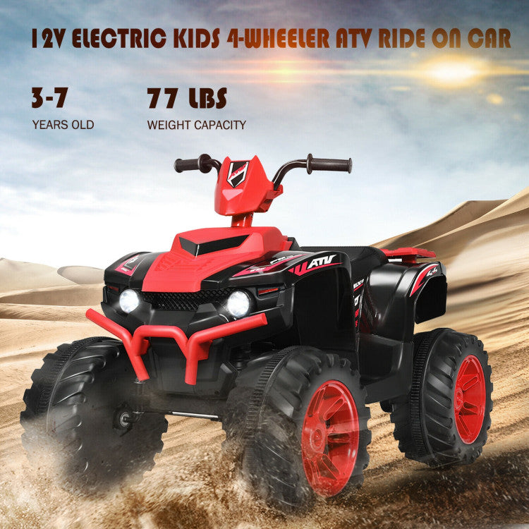 12V Kids Electric 4-Wheeler ATV Quad Ride On Car with LED Light