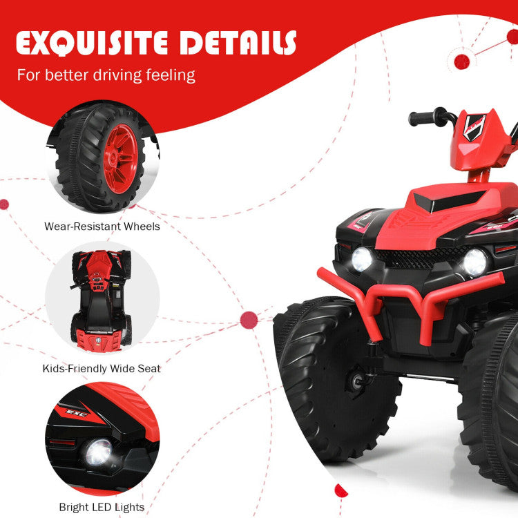 12V Kids Electric 4-Wheeler ATV Quad Ride On Car with LED Light