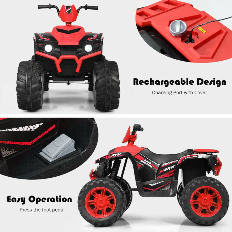 12V Kids Electric 4-Wheeler ATV Quad Ride On Car with LED Light