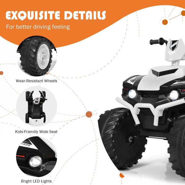 12V Kids Electric 4-Wheeler ATV Quad Ride On Car with LED Light