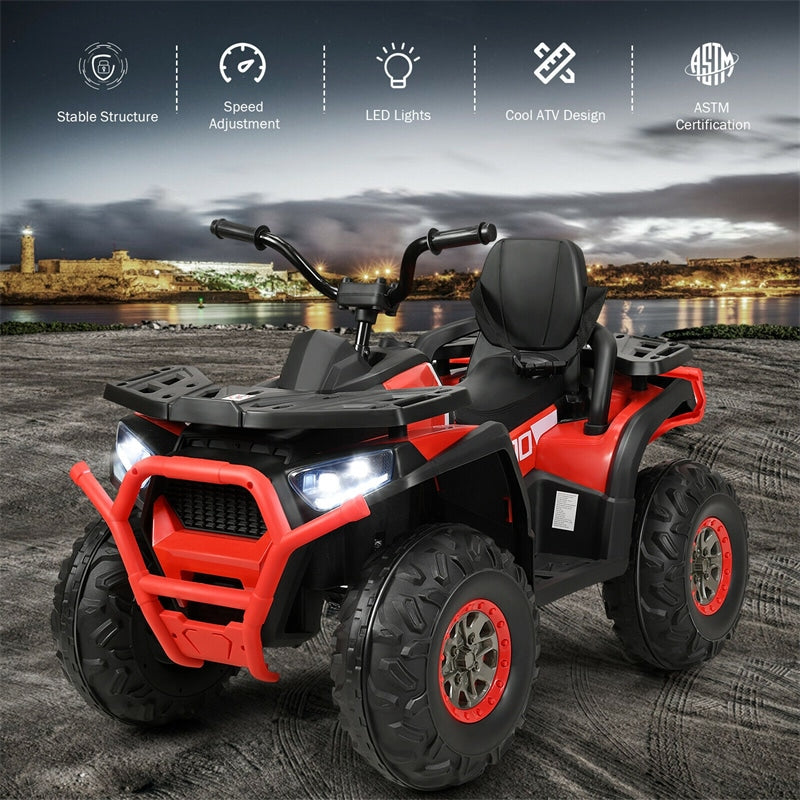 12V Kids ATV Electric Ride-on Quad Battery Powered 4-Wheeler Car with LED Lights MP3