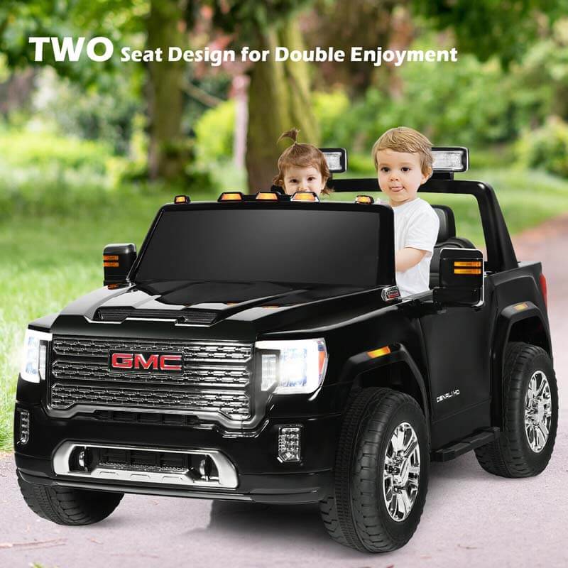 2 Seater Kids Ride on Truck 12V Licensed GMC Battery Powered Electric Car with Remote Control & Storage Box