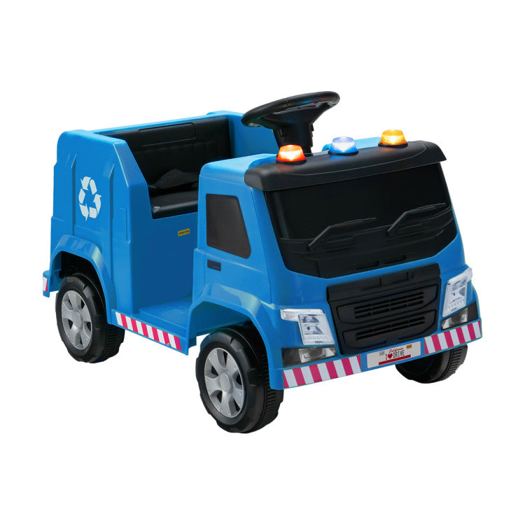 12V Kids Ride-on  Garbage Truck with 6 Recycling Accessories