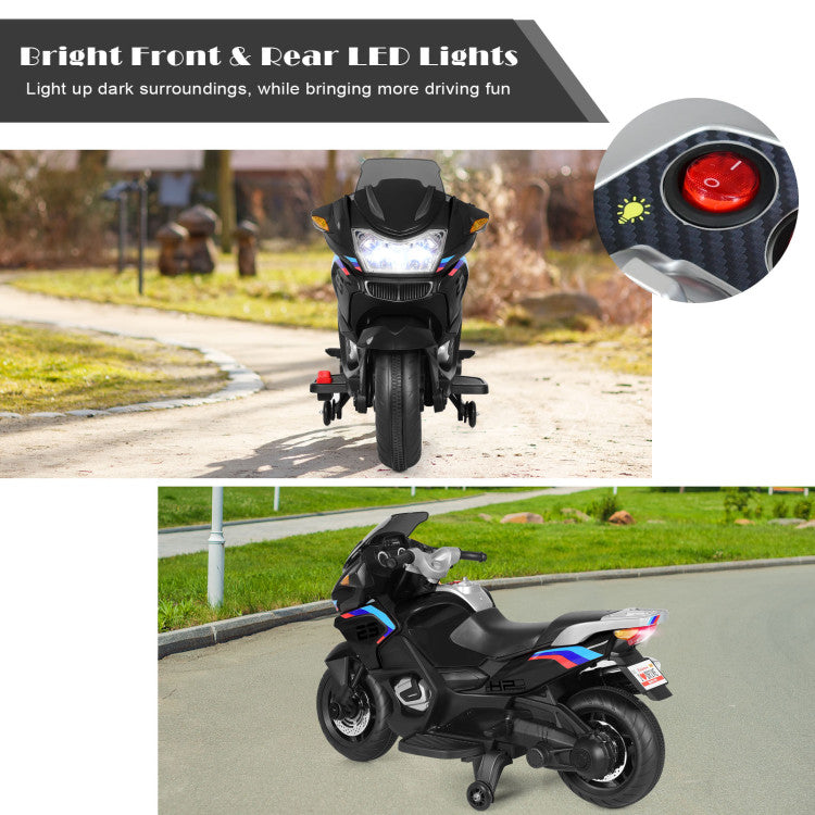 12V Kids Ride On Motorcycle Powered Wheels Electric Motorbike with LED Lights