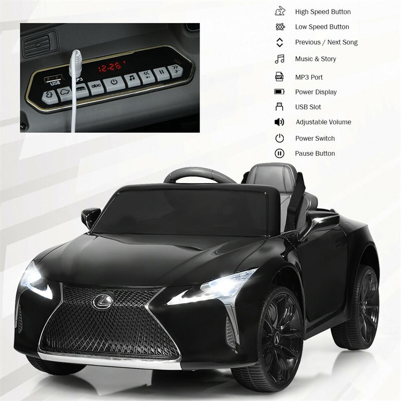 12V Battery Powered Kids Ride on Car Lexus LC500 Licensed Electric Vehicle with Remote Control & LED Lights