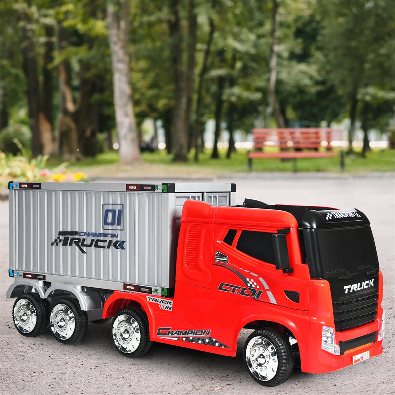 12V Kids Semi-Truck Ride On Car with Storage Container and Remote Control