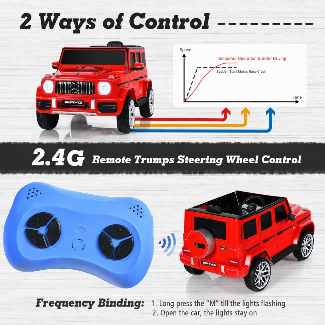 12V Mercedes-Benz G63 Licensed Kids 2-Seat Ride On Car with Remote Control