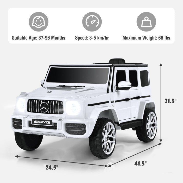 12V Mercedes-Benz G63 Licensed Kids 2-Seat Ride On Car with Remote Control