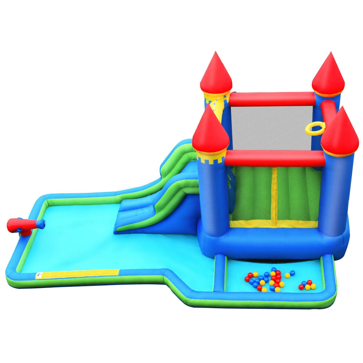 Inflatable Bounce House Castle Water Slide with Climbing Wall