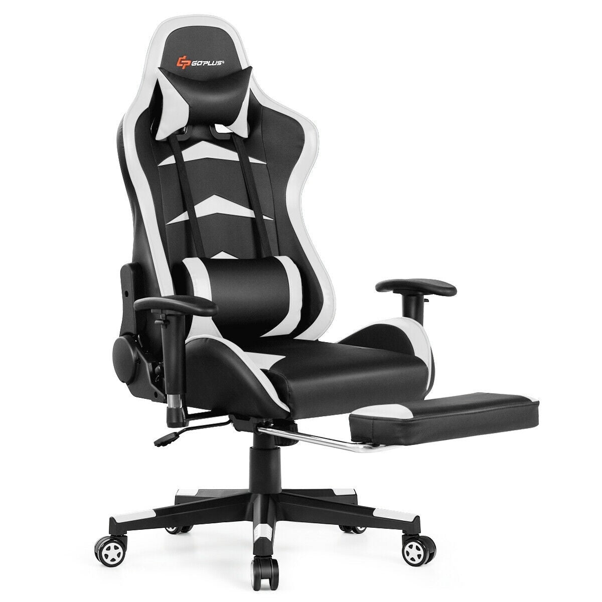 Massage Gaming Chair with Footrest and Adjustable Height