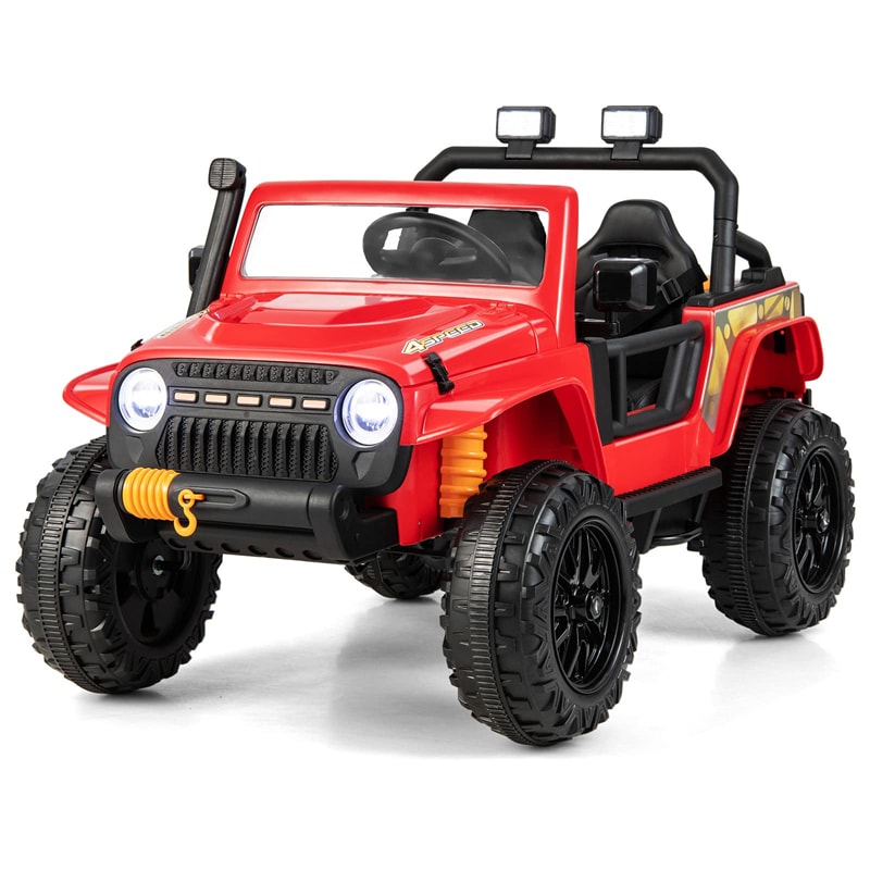 12V Parent-Child Ride-On Truck Off-Road Electric Car with Remote Control & LED Lights