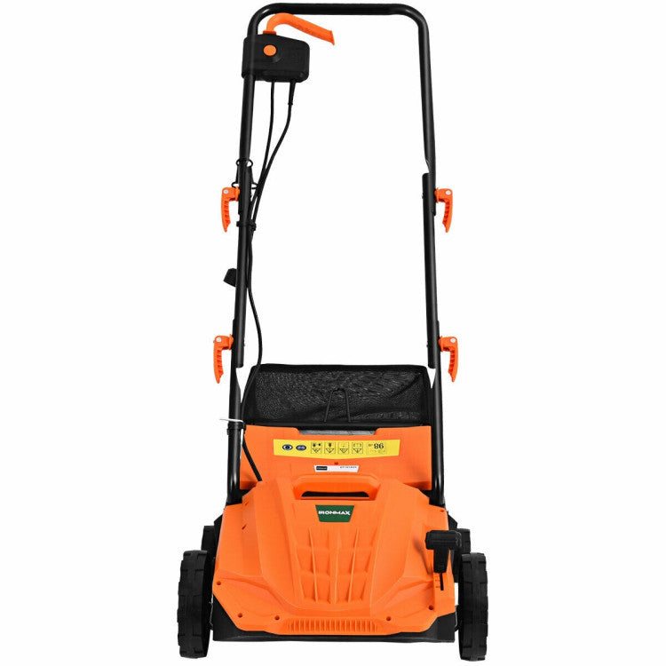 13 Inch 12 Amp 3-Position Depth Electric Scarifier with Safety Lock and Removable Blades