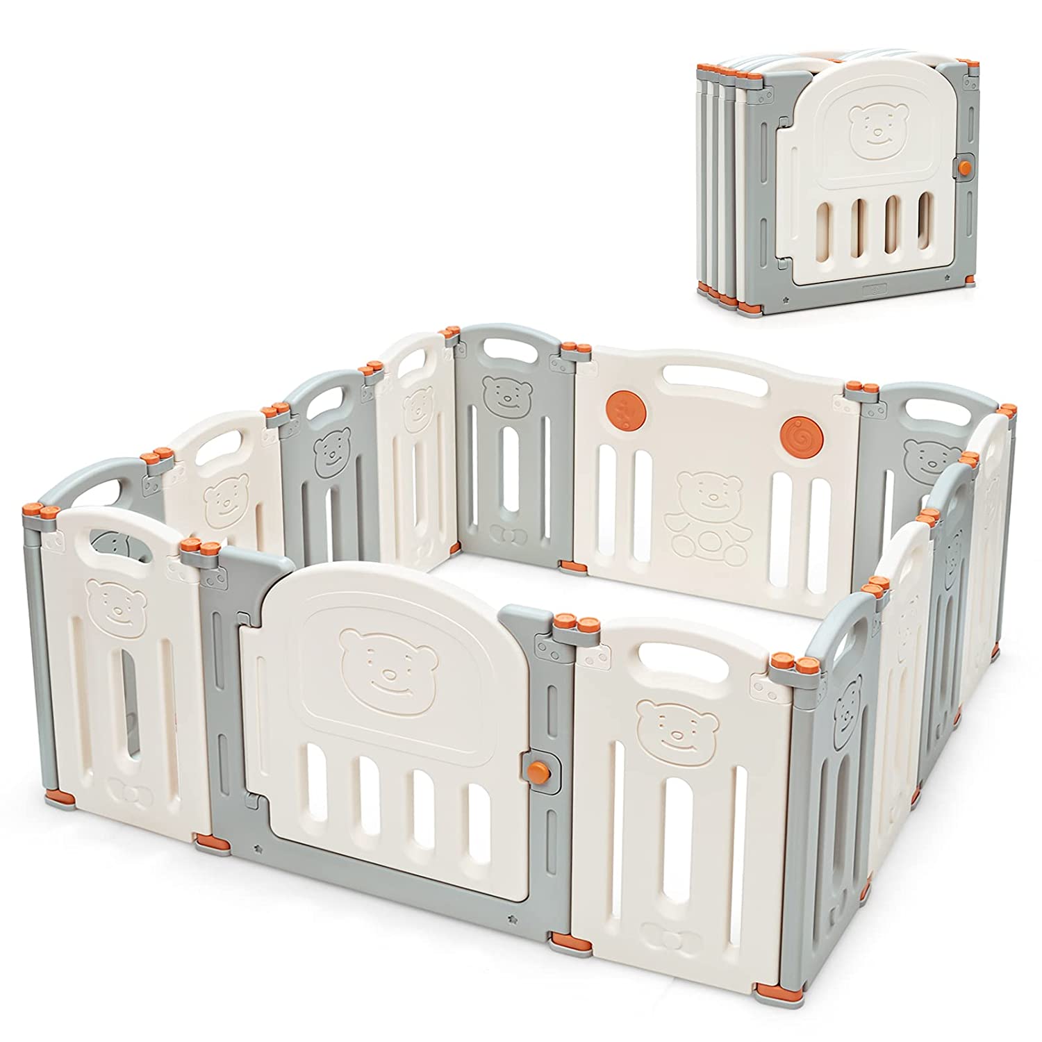 14-Panel Foldable Baby Playpen Kids Safety Activity Center